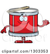 Poster, Art Print Of Cartoon Happy Friendly Musical Drums Character Waving