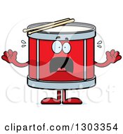Poster, Art Print Of Cartoon Scared Musical Drums Character Screaming