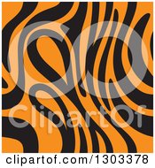 Clipart Of A Seamless Pattern Background Of Tiger Print Royalty Free Vector Illustration