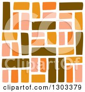 Poster, Art Print Of Seamless Pattern Background Of Brown And Orange Bricks