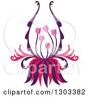 Clipart Of A Purple And Pink Flower Royalty Free Vector Illustration