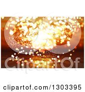 Clipart Of A Blurred Ocean Sunset With Bokeh Lights Royalty Free Illustration