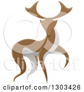 Poster, Art Print Of Walking Brown And White Stag Deer Buck