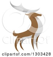 Poster, Art Print Of Standing Brown And White Stag Deer Buck