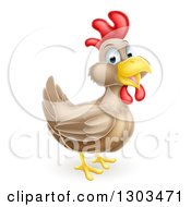 Happy Brown Chicken Or Rooster