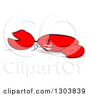 Clipart Of A Red Cartoon Crab Facing Left And Presenting Royalty Free Illustration by Julos