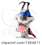 Clipart Of A 3d Jack Russell Terrier Dog Super Hero Panting By A Sign Royalty Free Illustration