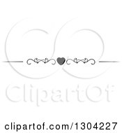 Clipart Of A Black And White Heart And Swirl Border Rule Design Element 7 Royalty Free Vector Illustration