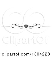 Poster, Art Print Of Black And White Heart And Swirl Border Rule Design Element 6