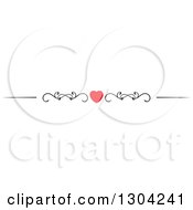 Clipart Of A Red Heart And Black Swirl Border Rule Design Element 7 Royalty Free Vector Illustration