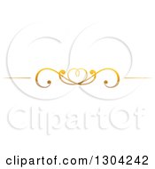 Clipart Of A Gradient Gold Heart And Swirl Border Rule Design Element Royalty Free Vector Illustration