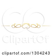 Clipart Of A Gradient Ornate Gold Swirl Border Rule Design Element Royalty Free Vector Illustration