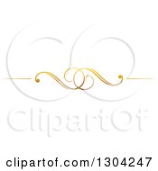 Clipart Of A Gradient Ornate Gold Swirl Border Rule Design Element 5 Royalty Free Vector Illustration