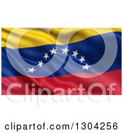 Clipart Of A 3d Rippling Flag Of Venezuela Background Royalty Free Illustration
