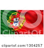 Clipart Of A 3d Rippling Flag Of Portugal Background Royalty Free Illustration