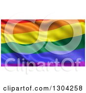 Clipart Of A 3d Rippling Rainbow Lgbt Flag Royalty Free Illustration