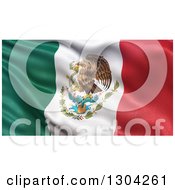 Clipart Of A 3d Rippling Flag Of Mexico Background Royalty Free Illustration
