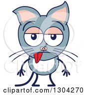 Poster, Art Print Of Cartoon Indifferent Gray Cat Character