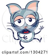 Poster, Art Print Of Cartoon Laughing Gray Cat Character