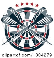 Poster, Art Print Of Target With Crossed Darts And Stars