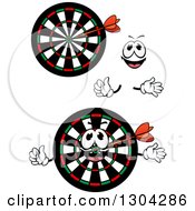 Clipart Of A Cartoon Face Hands And Dart Target Characters Royalty Free Vector Illustration