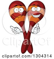 Cartoon Maraca Characters Holding Up A Finger And Pointing