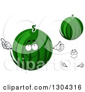 Poster, Art Print Of Cartoon Face Hands And Watermelons
