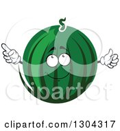 Poster, Art Print Of Watermelon Character Pointing 2