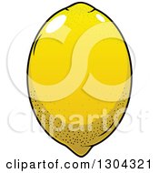 Clipart Of A Cartoon Shiny Lemon Royalty Free Vector Illustration
