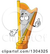Clipart Of A Cartoon Harp Character Holding Up A Finger Royalty Free Vector Illustration