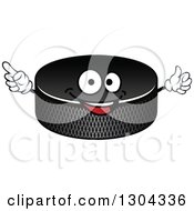 Poster, Art Print Of Hockey Puck Character Holding Up A Finger