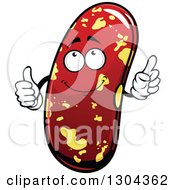 Clipart Of A Cartoon Shiny Speckled Bean Character Royalty Free Vector Illustration