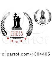 Poster, Art Print Of Laurel Wreaths With Chess Kings And Pawns Stars And Text