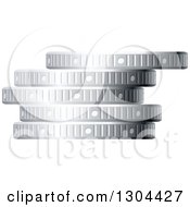 Poster, Art Print Of 3d Stack Of Silver Coins 3