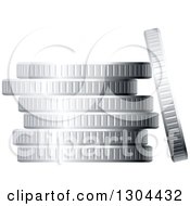 Clipart Of A 3d Stack Of Silver Coins 2 Royalty Free Vector Illustration