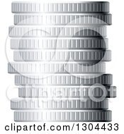 Poster, Art Print Of 3d Stack Of Silver Coins
