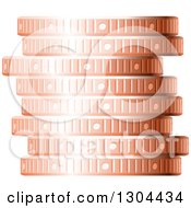Clipart Of A 3d Stack Of Copper Coins Royalty Free Vector Illustration