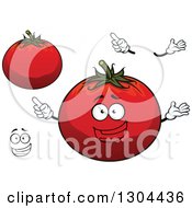Poster, Art Print Of Cartoon Face Hands And Red Tomatoes