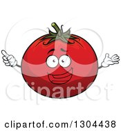 Clipart Of A Cartoon Happy Red Tomato Character Royalty Free Vector Illustration