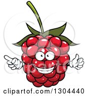 Clipart Of A Cartoon Raspberry Character Pointing And Giving A Thumb Up Royalty Free Vector Illustration