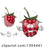 Poster, Art Print Of Cartoon Face Hands And Raspberries