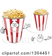 Clipart Of A Face Hands And Popcorn Buckets Royalty Free Vector Illustration