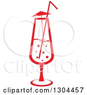 Clipart Of A Red Cocktail Beverage Royalty Free Vector Illustration
