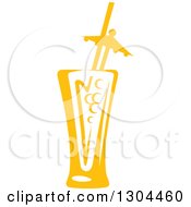 Clipart Of A Yellow Cocktail Beverage Royalty Free Vector Illustration