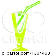 Clipart Of A Green Cocktail Beverage Royalty Free Vector Illustration
