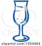Clipart Of A Blue Cocktail Beverage Royalty Free Vector Illustration