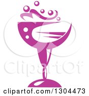 Clipart Of A Purple Cocktail Beverage Royalty Free Vector Illustration