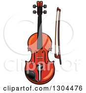 Poster, Art Print Of Cartoon Violin And Bow