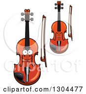 Poster, Art Print Of Cartoon Violins And Bows