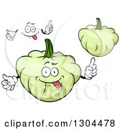 Clipart Of A Goofy Face And Cartoon Pattypan Squashes Royalty Free Vector Illustration
